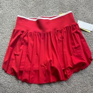 all in motion Red Pleated Skater Skirt with Ribbed Waistband
